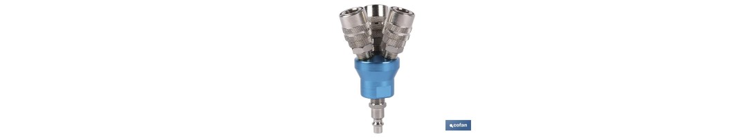Enchufe rápido con 3 salidas en Flor | Distribuidor conector neumático  con 3 salidas para instalaciones neumáticas