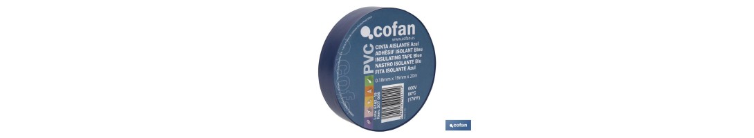 Cinta Aislante 180 Micras | Color azul | Resistente al voltaje, al calor y a diferentes ácidos y alcalinos