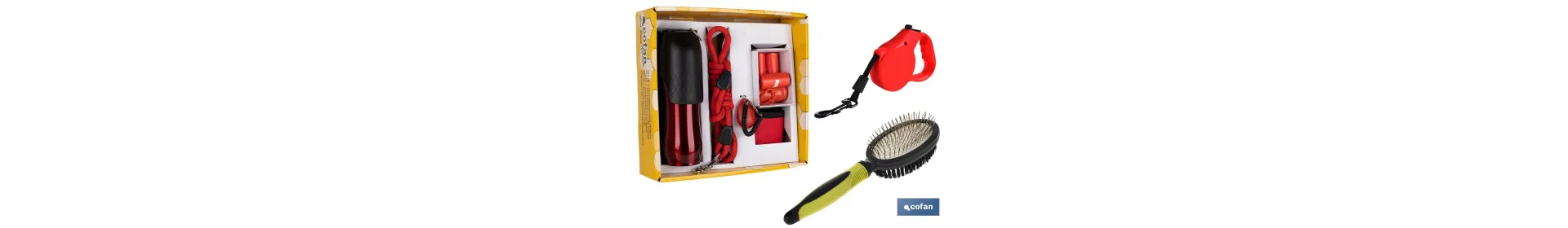 Pack de Accesorios de Paseo, Correa Extensible y Peine de Doble Cara