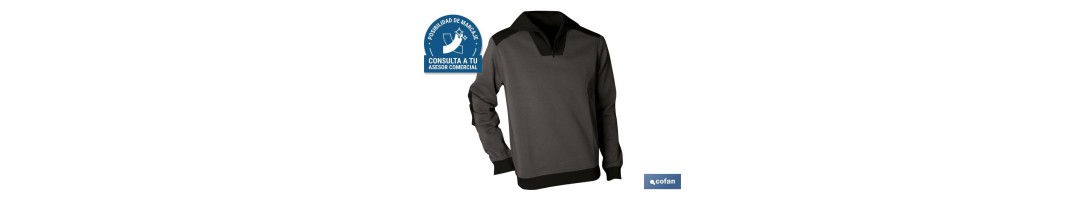 Sudadera con cuello y cremallera | Modelo Volta | Composición: 100% poliéster | Varios Colores