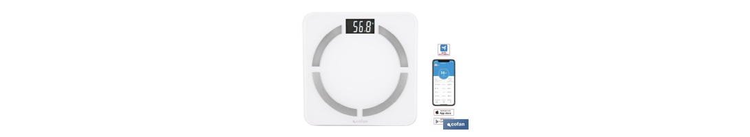 Báscula de baño digital inteligente | Análisis corporal completo | Báscula con Bluetooth y aplicación móvil | Pilas incluidas