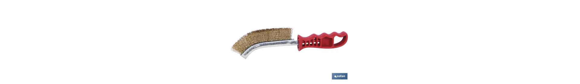 Cepillo Universal de acero latonado | Mango ergonómico rojo | Longitud 240 mm