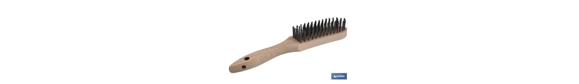 Cepillo de alambre para soldadura | Varias líneas | Acero con mango de madera