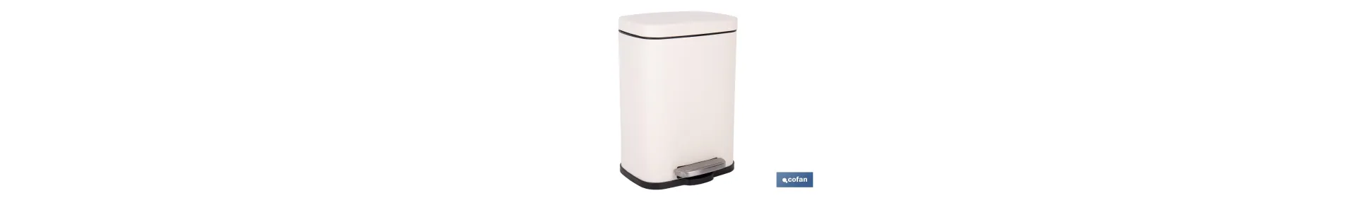 Cubo de Basura Beige con Pedal y Cubo Interior | Papelera Metálica