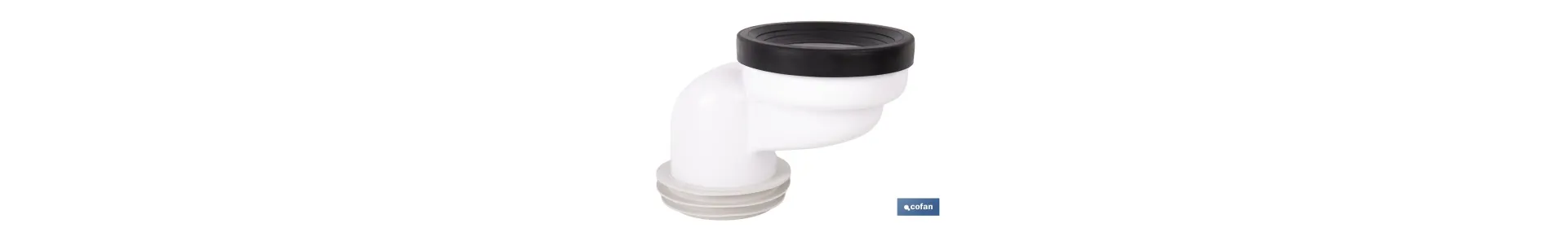Manguito Súper Excéntrico para Inodoro con Junta de Goma | Compatible
