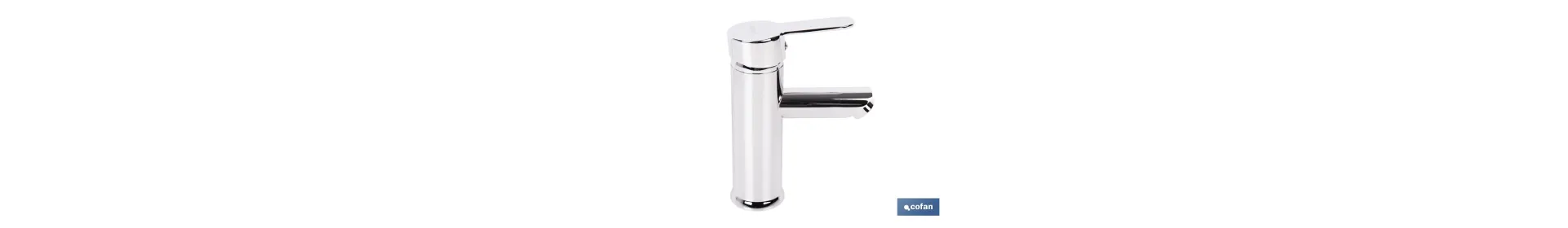 Grifo monomando para lavabo con acabado cromado | Incluye latiguillos de acero inoxidable | Gama Évian