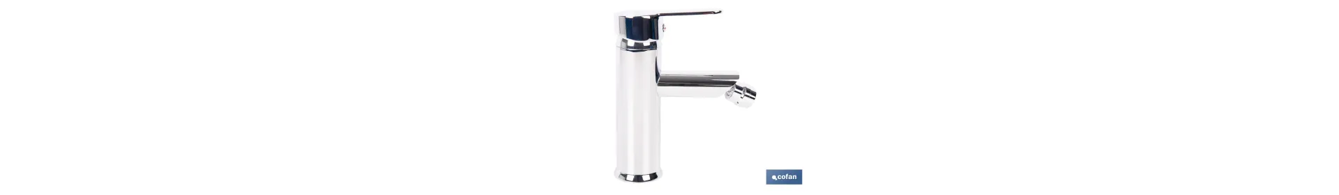 Grifo monomando para bidé con acabado cromado | Incluye latiguillos de acero inoxidable | Gama Évian