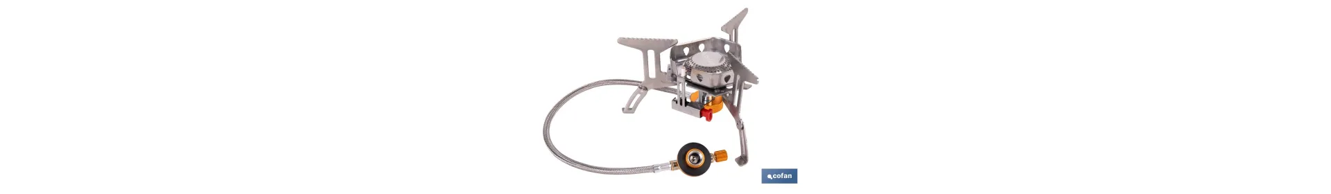 Hornillo de gas portátil y plegable con 3500W | Camping, senderismo y picnic