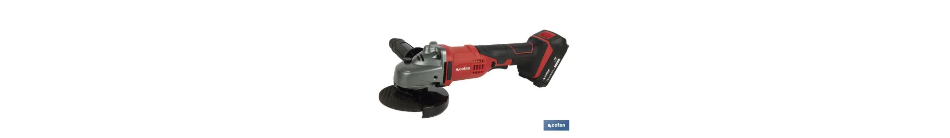REACONDICIONADO - Amoladora a batería | Batería Li-ion de 20V y 2,0 Ah + Cargador incluidos | Apta para discos de ø115 mm