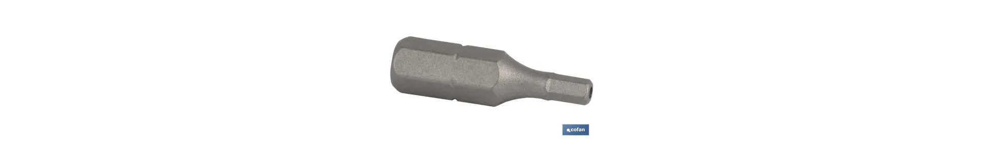 Punta Hexagonal inviolable para atornillador de Acero | Modelo 1/4 Allen Estándar | Longitud 25 mm
