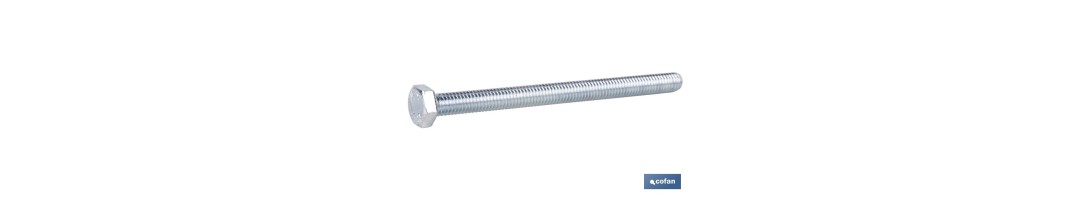 Tornillo con cabeza hexagonal DIN-933 | Rosca total | Clase 8.8 Zincado ! Medidas desde M-4 hasta M-24