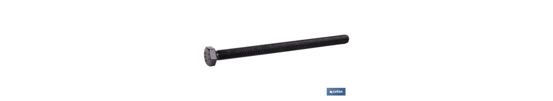 Tornillo con cabeza hexagonal DIN-933 | Rosca total | Clase 8.8 Negro | Medidas desde M-4 hasta M-30