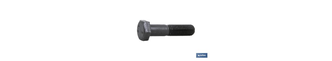 Tornillo con cabeza hexagonal DIN-931 | Rosca parcial 1/2 | Clase 10,9 negro | Medidas desde M-6 hasta M-24