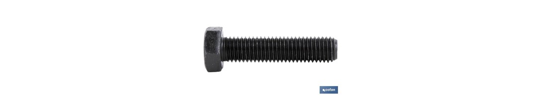 Tornillo con cabeza hexagonal DIN-933 | Rosca total | Clase 12,9 negro | Métricas desde M-6 hasta M-24