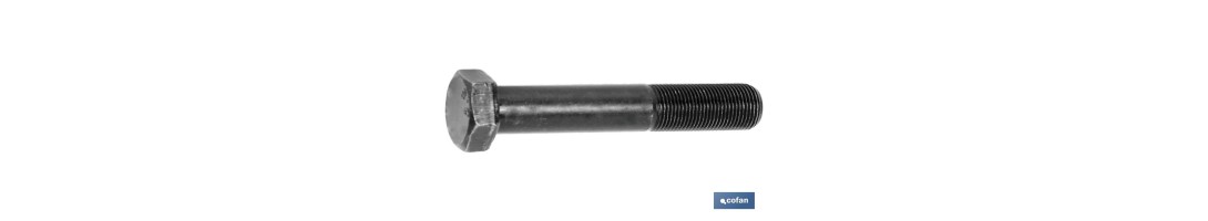 Tornillo con cabeza hexagonal PASO FINO DIN-960 | Rosca parcial 1/2 | Clase 8,8 negro | Medidas desde M-8 hasta M-20
