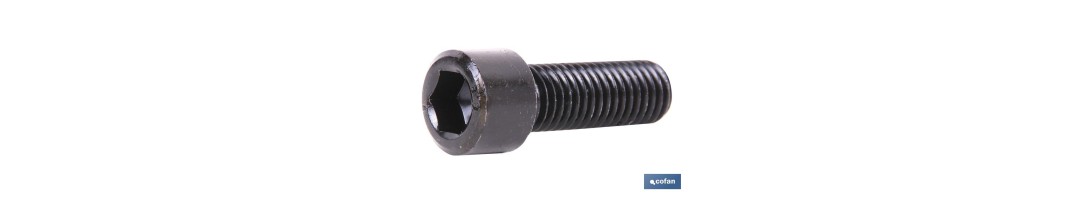Tornillo Allen DIN 912 | Cabeza cilindrica con hexágono | Clase 12,9 negro | Medidas desde M-4 hasta M-18