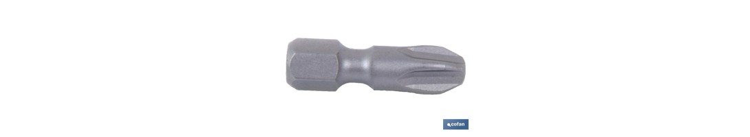 Puntas Phillips de atornillar en 1/4\" | Con huellas desde PH 0, PH 1, PH 2 y PH 3 | Versiones de 25 y 50 mm de longitud