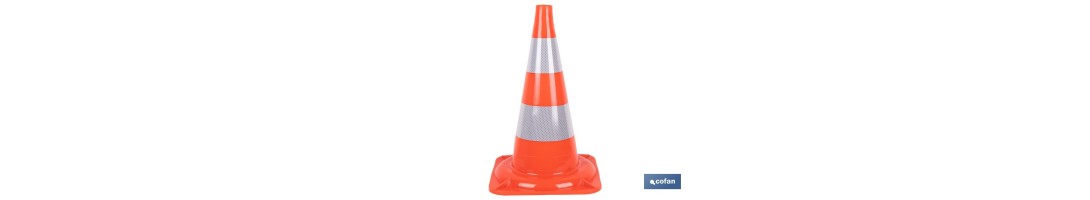 Cono de señalización para automoción | Color naranja | Altura: 50 cm