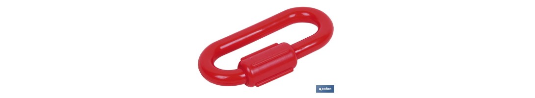 Unión de cadena de polipropileno | Color: rojo | Eslabón de 8 mm | Cierre integrado