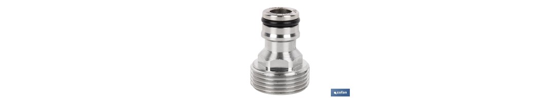 Adaptador de latón de rosca macho | Diferentes medidas | Apto para manguera | Ideal para jardinería