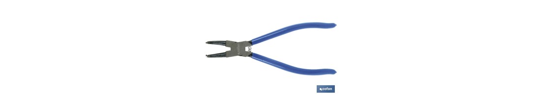 Alicates para arandelas con circlip interior curvo | Fabricados en acero de alta calidad | Medidas de los alicates: 225 mm