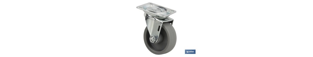 Rueda de polipropileno con placa de 42 mm | Diámetros desde 25 mm hasta 50 mm | Para pesos desde 20 kg hasta 45 kg