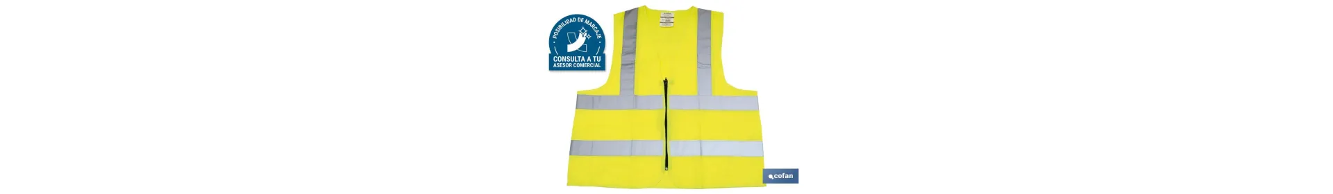 Chaleco Amarillo de alta visibilidad | Con cierre de cremallera | Varias Tallas Disponibles