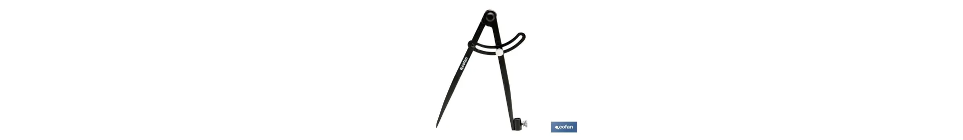 Compás de puntas | Con soporte para sostener el lapicero y fijador de medidas | Medidas: 200 mm