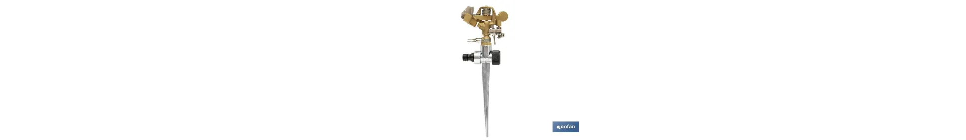 Aspersor sectorial 360º con piqueta | De metal | Para jardín y agricultura | Superficies grandes