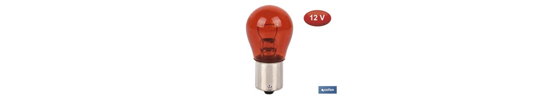 Lámpara PY21 W 12 V (BA15s) | Color: Ámbar | Pack: 10 unidades