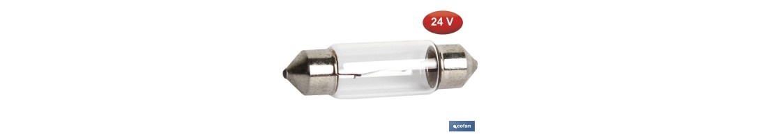 Lámpara plafonier C10W 24 V | Medida: 11 x 38 mm