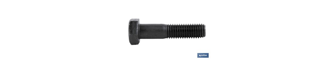 Tornillo con cabeza hexagonal DIN-931 | Rosca parcial 1/2 | Clase 8.8 Negro | Medidas desde M-5 hasta M-30