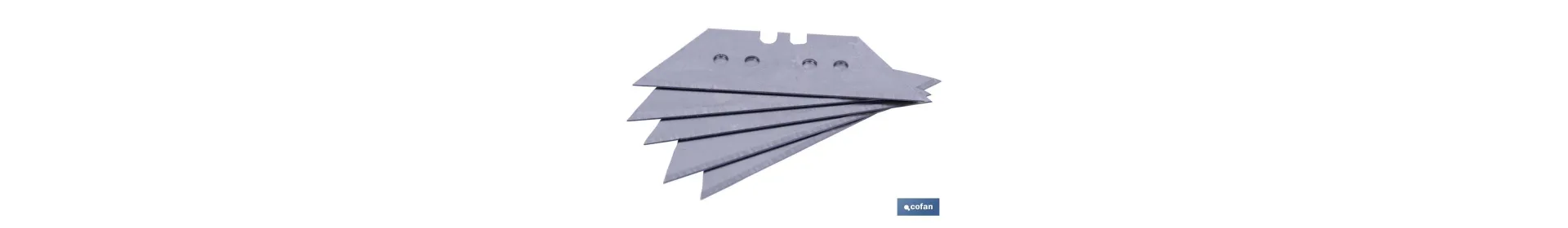 Pack de 5 cuchillas | Trapezoidales | Medidas de la cuchilla: 60 mm