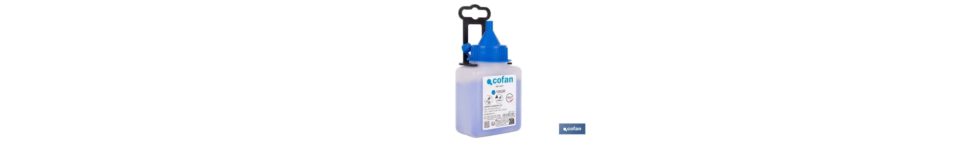 Frasco de polvo azul de trazado | Para plomada | Capacidad: 100, 250, 500 o 1000 g
