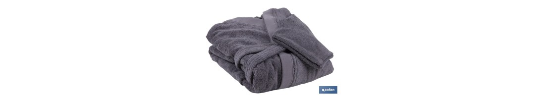 Albornoz Color Antracita | Modelo Piedra | 100% Algodón | Gramaje 500g/m² | Varias Tallas