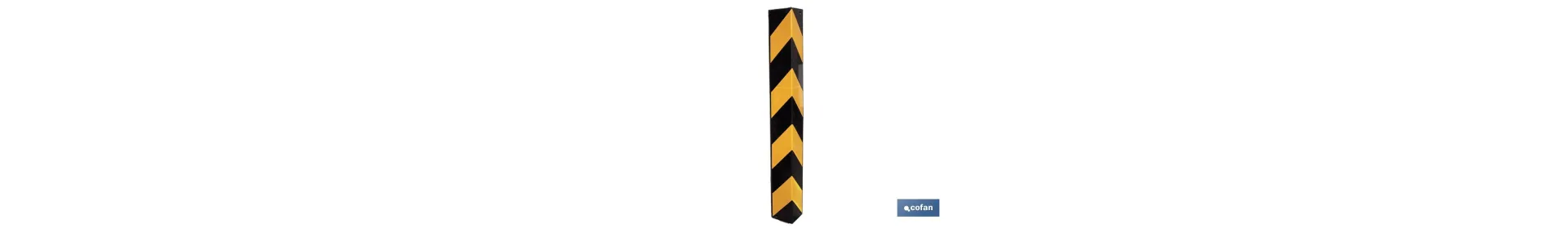 Esquinero recto de caucho | Medidas 80 x 10 x 1 cm | Color: amarillo y negro | Protección para esquinas