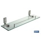 Estante de vidrio y acero inoxidable 304 satinado | Medida: 51,2 x 5,6 x 11,7 cm