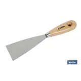 Espátula con mango en madera | Varias medidas | Hoja fabricada en acero inoxidable | Herramienta muy práctica
