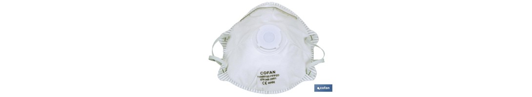 Set 2 Mascarillas FFP2D | No Reutilizables | Con válvula de Exhalación | Eficiencia de Filtración superior al 94%