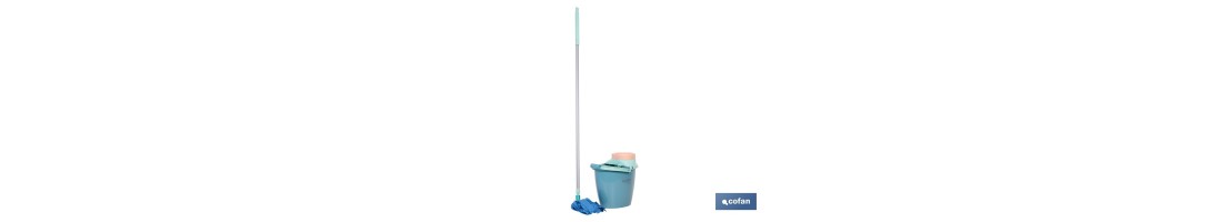 Pack de fregona con cubo y escurridor fácil | Capacidad de cubo de 14 litros