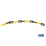 Cadena de polipropileno | Color: amarillo y negro | Rollos de 30 metros | Eslabón de 8 mm