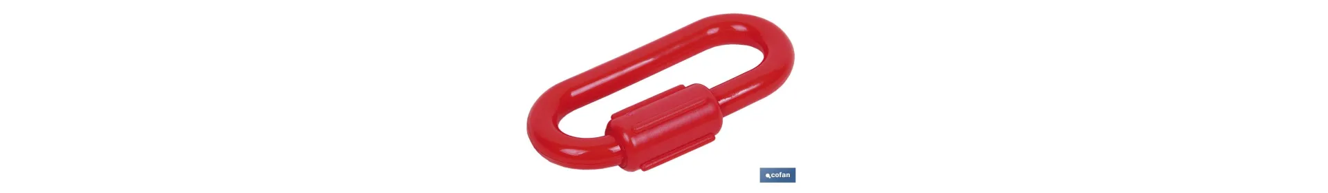 Unión de cadena de polipropileno | Color: rojo | Eslabón de 8 mm | Cierre integrado