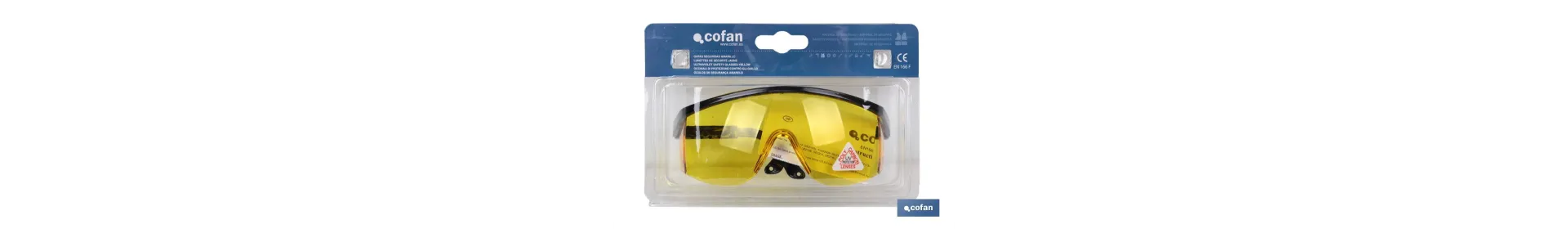 Blíster Gafas de Seguridad | Lente Color amarillo | Protección UV | EN 166:2001