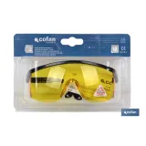 Blíster Gafas de Seguridad | Lente Color amarillo | Protección UV | EN 166:2001