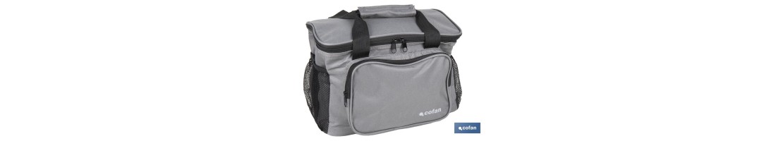 Nevera portátil porta alimentos | Bolsa isotérmica | Correa ajustable | Color: gris oscuro | Medidas: 35 x 23 x 24 cm