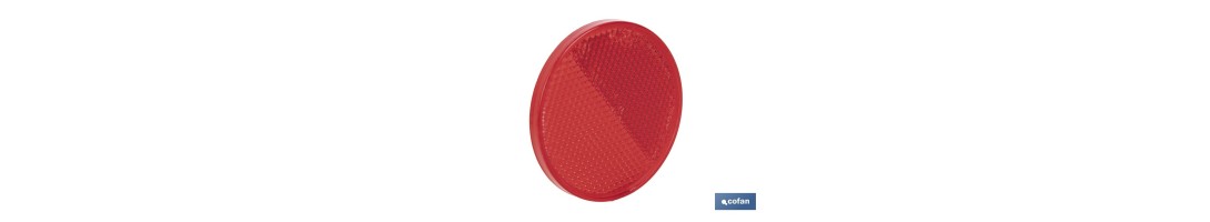 Catadióptricos redondos con adhesivo para fijar en vehículos | 3 Colores: rojo, ámbar y blanco | Diámetro: 60 mm