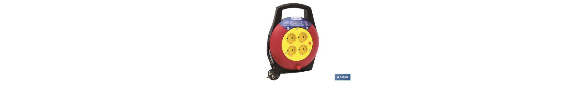 Enrollacables de 4 tomas | Longitud del cable 7 m | Sección cable 3 x 1,5 mm