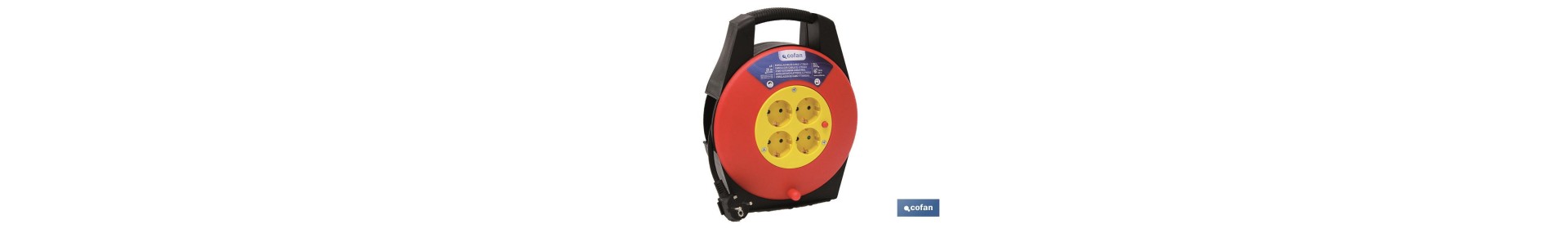Enrollacables de 4 tomas | Longitud del cable 20 m | Sección cable 3 x 1,5 mm