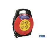 Enrollacables de 4 tomas | Longitud del cable 20 m | Sección cable 3 x 1,5 mm