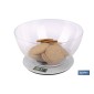 Báscula de cocina digital con cuenco transparente de 3,8 litros | Color: Gris | Alta precisión y diseño compacto
